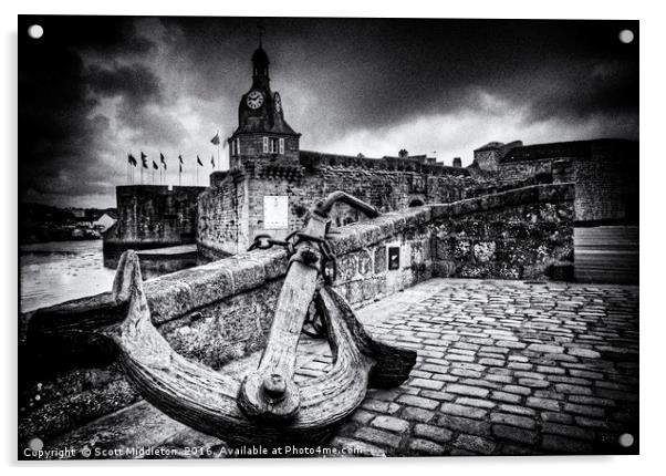 Concarneau Old Town, Brittany Acrylic by Scott Middleton