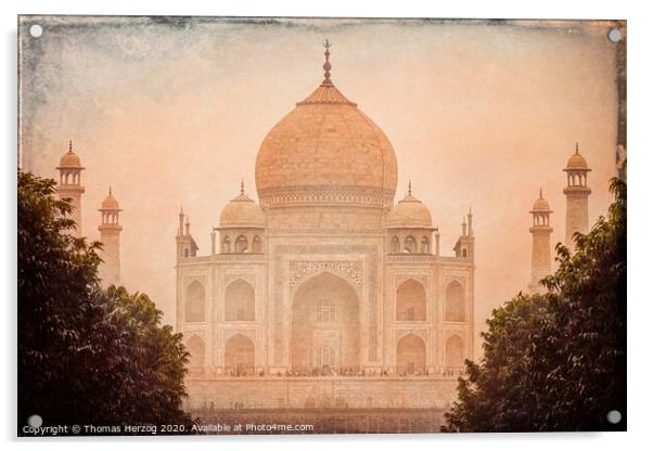 Vintage Taj Mahal Acrylic by Thomas Herzog