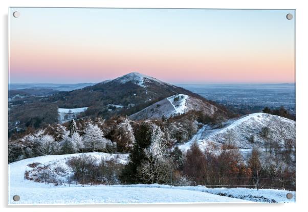 Snowy Malverns before Sunrise Acrylic by Bruce Little