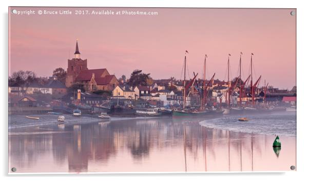 Thames barges moored at Maldon, Essex Acrylic by Bruce Little