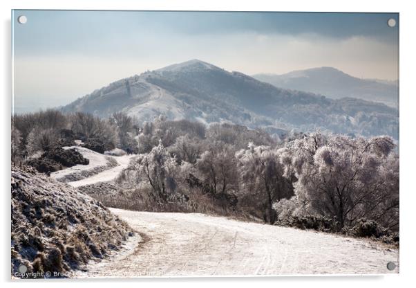 Malvern Hills Snow Acrylic by Bruce Little