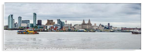 Ferry 'Cross the Mersey Panorama Acrylic by Joy Newbould