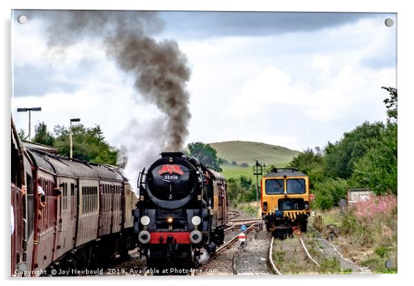 Dalesman Steam Loco 35018  - Changing Over Acrylic by Joy Newbould