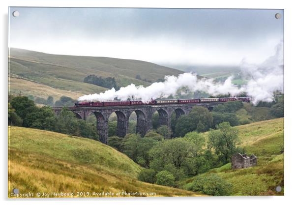 Steam Train over Dent Head Viaduct Acrylic by Joy Newbould
