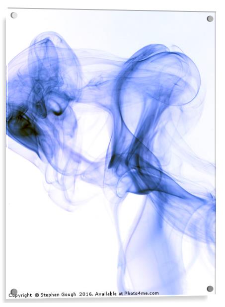 Blue Smoke Trails Acrylic by Stephen Gough