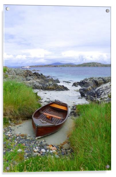 Quiet beach at low tide. Acrylic by Paul Trembling