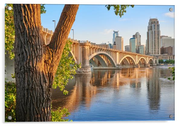 3rd Avenue Bridge in Minneapolis Acrylic by Jim Hughes