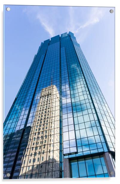 Foshay Tower and AT&T Tower Acrylic by Jim Hughes