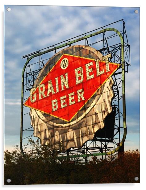 Vintage Beer Sign Acrylic by Jim Hughes