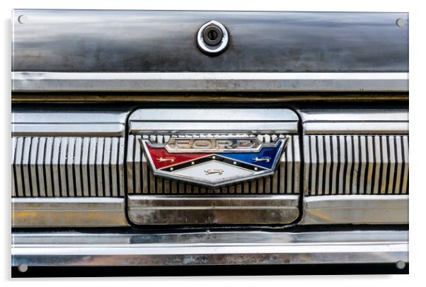 1960 Ford Falcon trunk lid emblem Acrylic by Jim Hughes