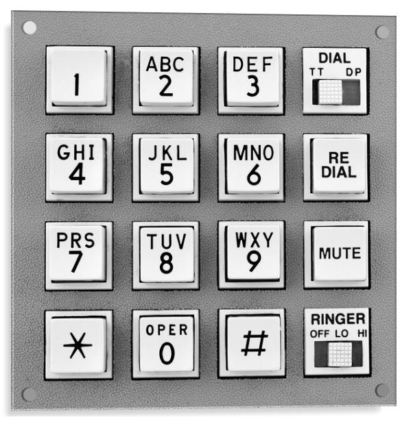 telephone touch tone keypad Acrylic by Jim Hughes