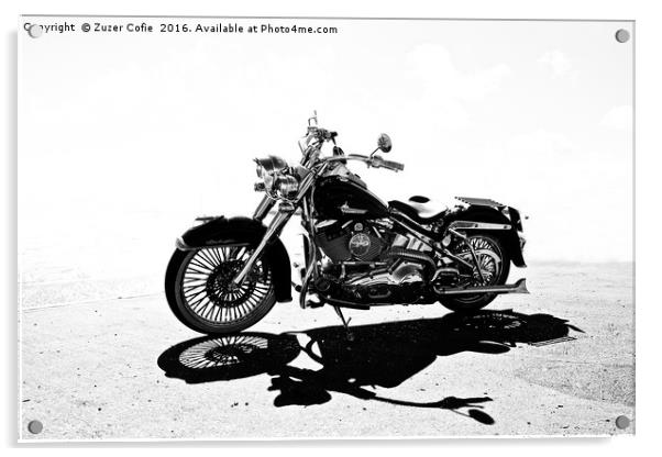 Harley Davidson Acrylic by Zuzer Cofie