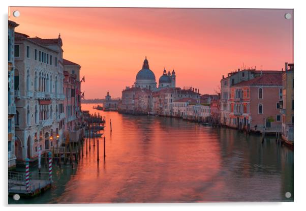 Venice-Accademia bridge Sunrise  Acrylic by Tony Bishop