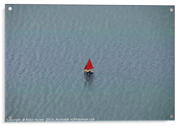 Sailing on Ullswater Acrylic by Robin Purser
