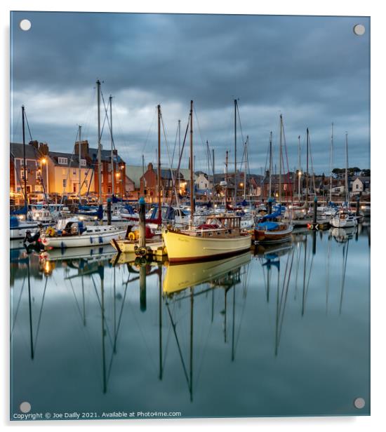 Arbroath Marina at Dusk Acrylic by Joe Dailly