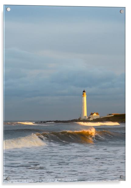 A sunset at Scurdie Ness Lighthouse Montrose Acrylic by Joe Dailly