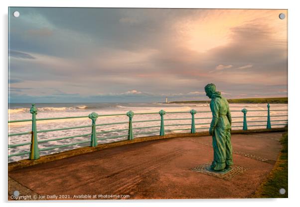 Montrose Mine Sweeper Memorial Statue at Sunset Acrylic by Joe Dailly