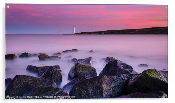 Scurdie Ness Lighthouse from Montrose Beach Acrylic by Joe Dailly