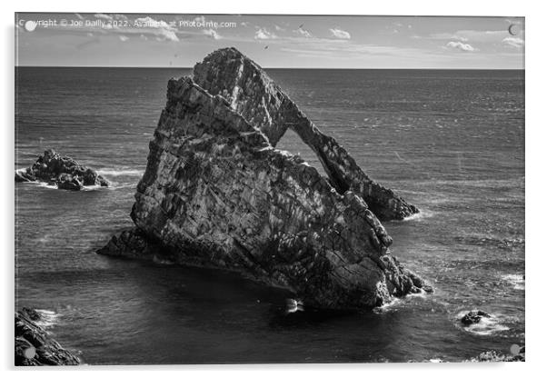 Bow Fiddle Rock, Portknockie, Scotland in Mono Acrylic by Joe Dailly