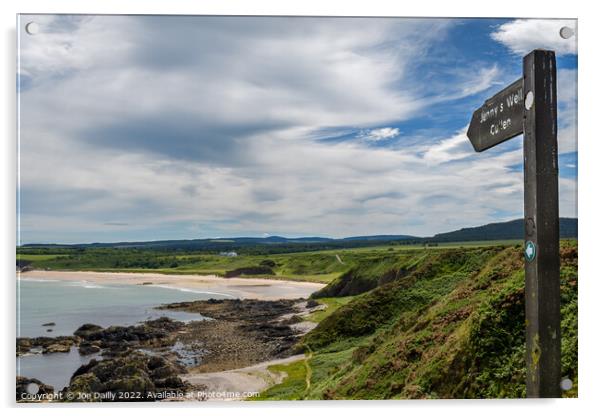 Cullen Beach from the Moray Coastal Path Acrylic by Joe Dailly
