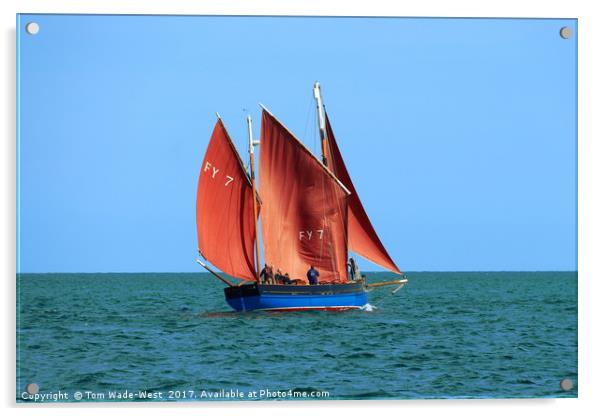 Looe Lugger 'Our Daddy' Acrylic by Tom Wade-West