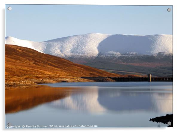 Winter at Loch Glascarnoch Acrylic by Rhonda Surman