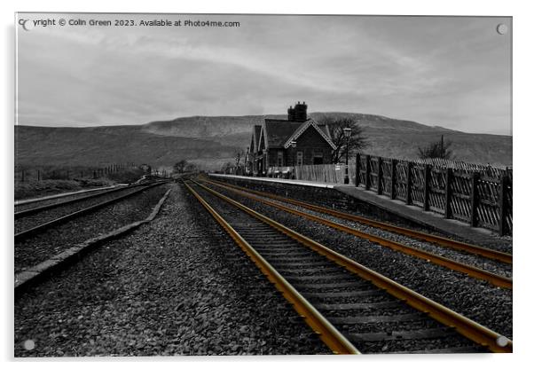 Rusty Rails at Ribblehead Station Acrylic by Colin Green