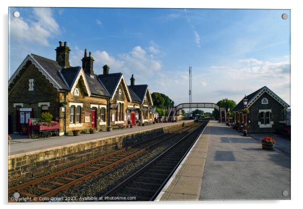 Settle Railway Station Acrylic by Colin Green