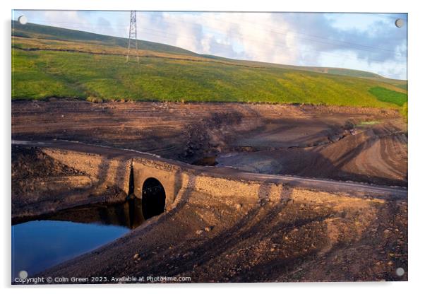 Disused Packhorse Bridge at Baitings Reservoir Acrylic by Colin Green