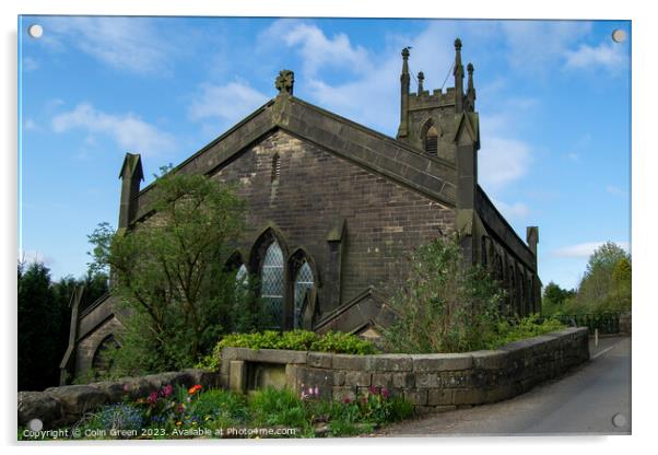 Cross Stone Church Acrylic by Colin Green