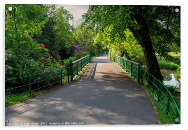 Cast Iron Bridge at People's Park, Halifax Acrylic by Colin Green