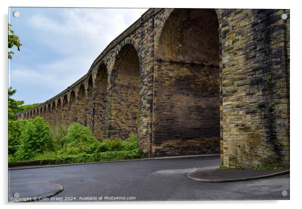 Denby Dale Viaduct Acrylic by Colin Green