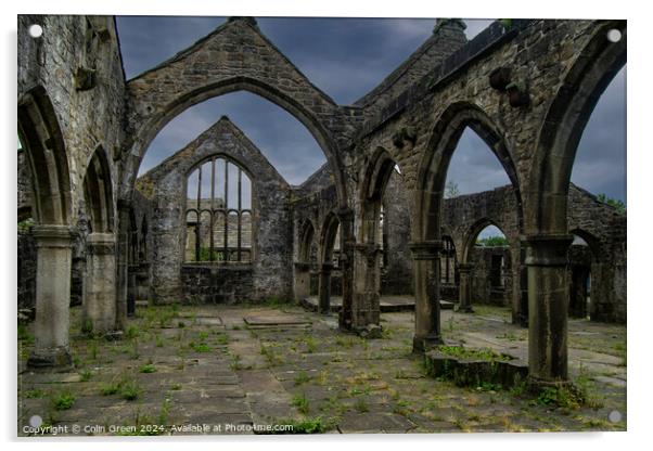 Ruins of the Church of St Thomas a Becket, Heptonstall Acrylic by Colin Green