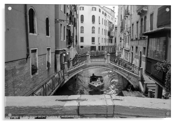 Rio dei Bareteri Canal, Venice Acrylic by Colin Green