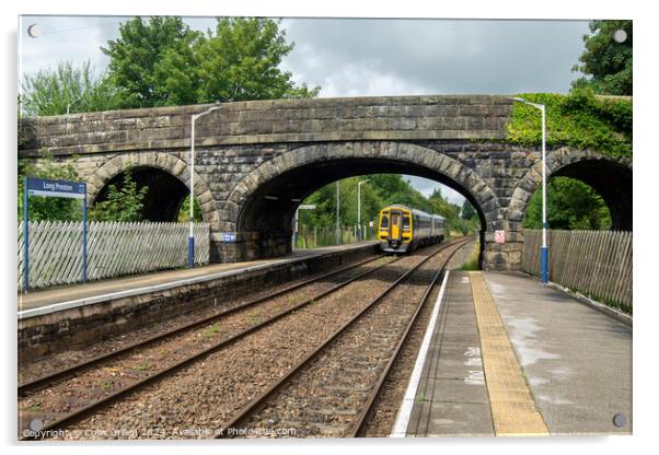 Train at Long Preston Railway Station Acrylic by Colin Green