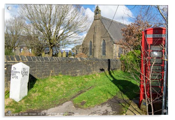 Ripponden 2 Miles at St Luke's Church. Acrylic by Colin Green