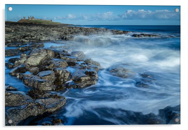 Dunstanburgh Castle coastline Acrylic by Chris Rafferty