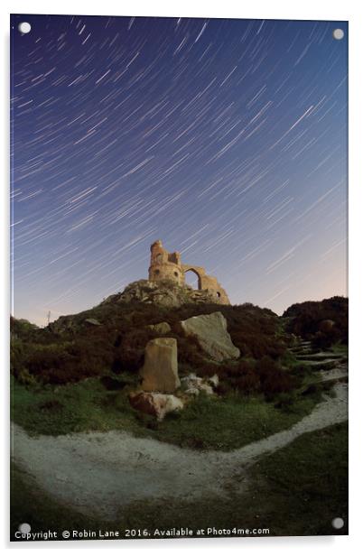 Mow Cop Hill star Trails Acrylic by Robin Lane