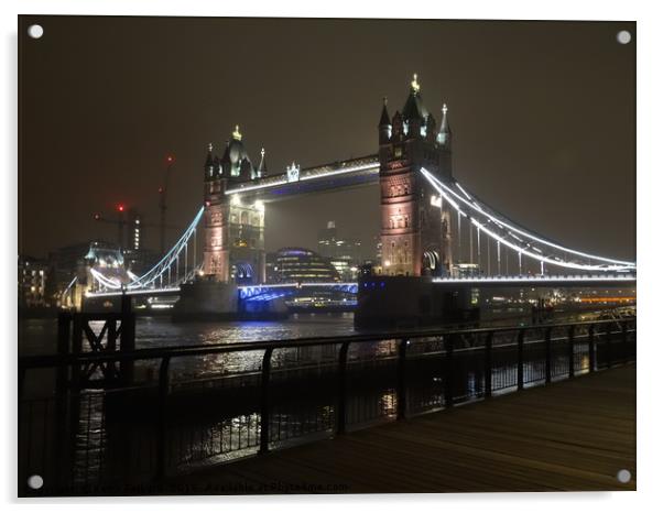 Tower Bridge at Night                             Acrylic by Keith Folkard