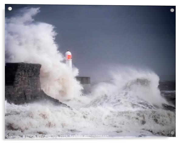 STORM AT PORTHCAWL Acrylic by LINDA WELLINGTON