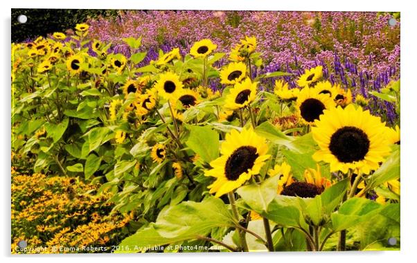 Sunshine Flowers Acrylic by Emma Roberts