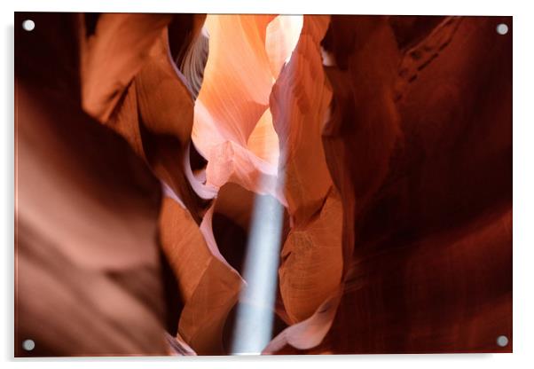 Tight sunlight beam coming into Antelope cave  Acrylic by Thomas Baker