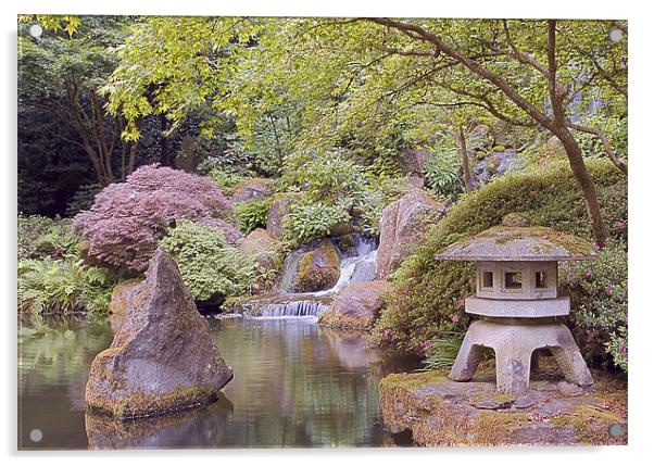 japanese zen garden in portland Acrylic by sharon hitman