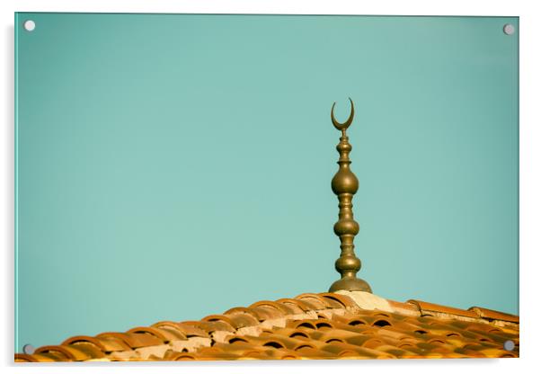 Islamic Religion Crescent Moon Sign On Mosque Acrylic by Radu Bercan