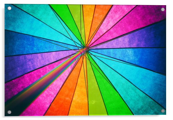 Rainbow Colored Umbrella Abstract Background Acrylic by Radu Bercan