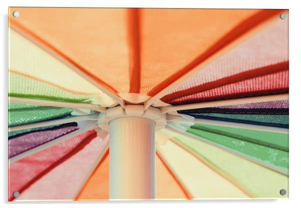Rainbow Colored Umbrella Acrylic by Radu Bercan