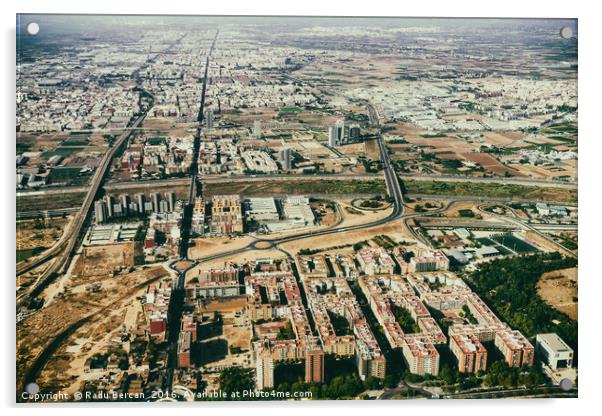 Aerial Photo Of Valencia City Surrounding Area In  Acrylic by Radu Bercan