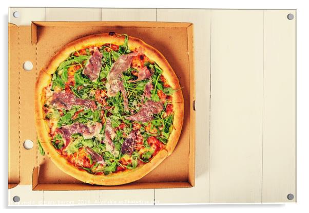 Italian Pizza With Green Fresh Rucola (Arugula), P Acrylic by Radu Bercan