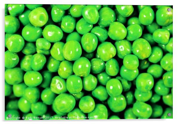 Pile Of Fresh Green Peas Top View Acrylic by Radu Bercan