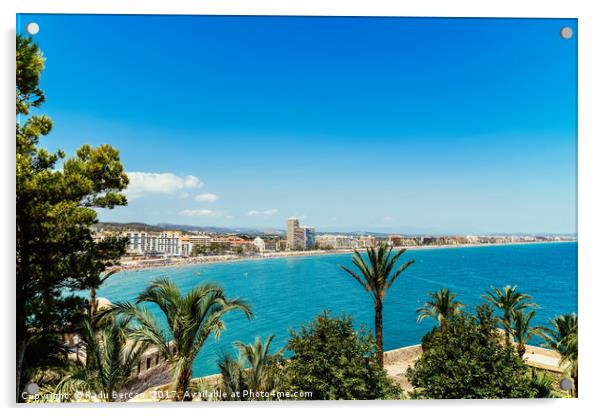 Panoramic View Of Peniscola City Holiday Beach Res Acrylic by Radu Bercan